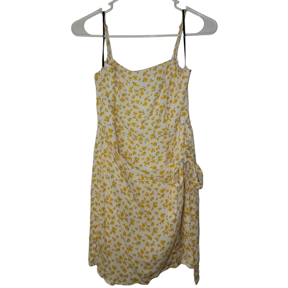 Forever 21 Yellow Floral Mini Dress (Women’s Large) - Picture 1 of 5
